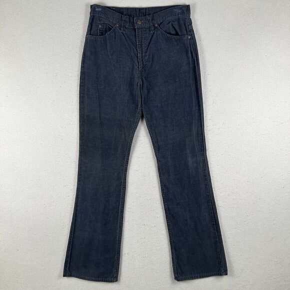 Vintage 70s Levi’s 517 Pants Men’s 30x32 Navy Blue Corduroy Boot Cut Mid Rise